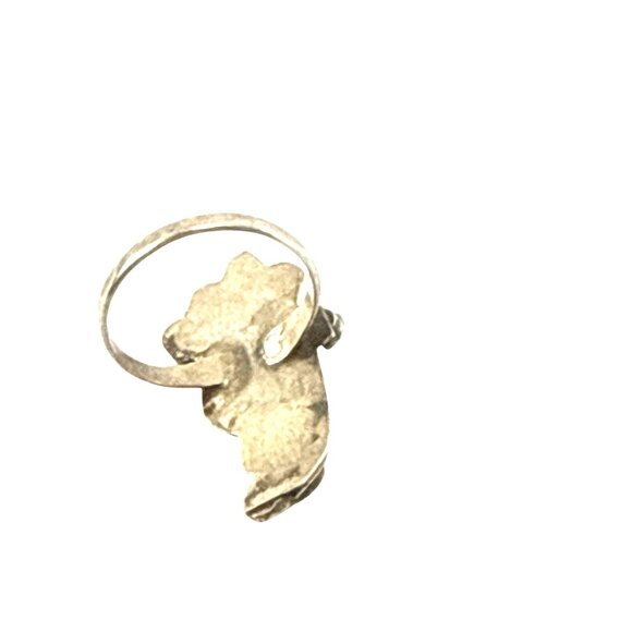 Vintage Navajo Sterling Silver Turquoise Green Stone Statement Ring Southwestern - Picture 3 of 8